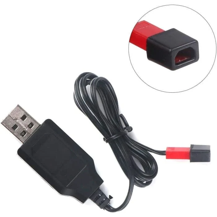 Baterie pro kvadrokoptéru, 3,7V 1800mAh 25C Li-Po baterie se zástrčkou JST USB nabíjecím kabelem pro RC vrtulník JJRC H11D...
