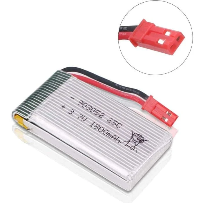 Baterie pro kvadrokoptéru, 3,7V 1800mAh 25C Li-Po baterie se zástrčkou JST USB nabíjecím kabelem pro RC vrtulník JJRC H11D...
