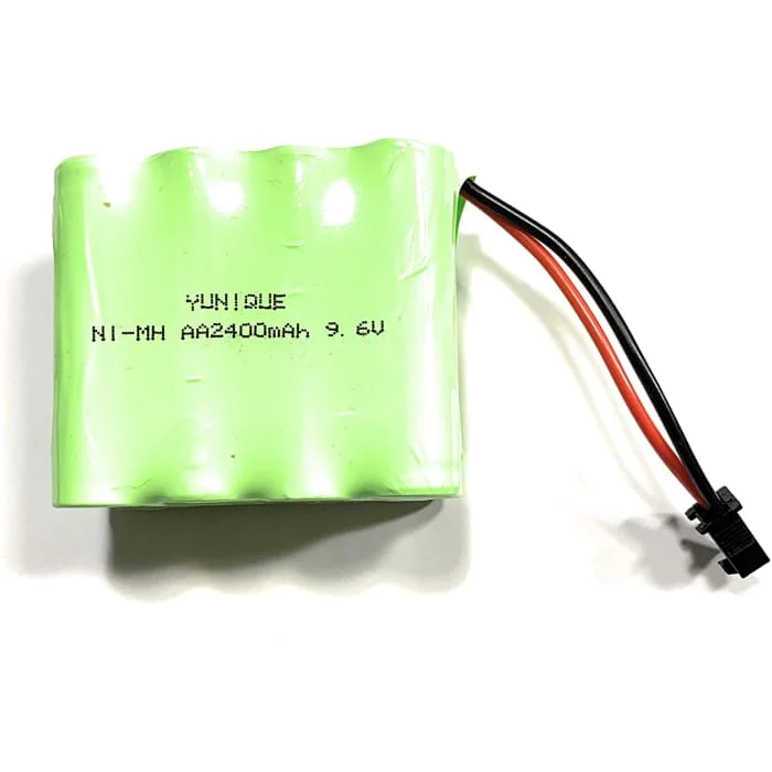 Dobíjecí 9,6V 2400mAh Ni-MH baterie AA s 2kolíkovým konektorem sm-2P pro RC vozidla YUNIQUE GREEN-CLEAN-POWER