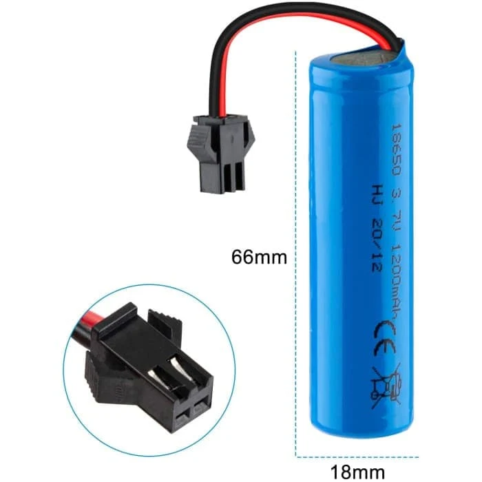 1 kus 3,7V 1200mAh 1S Lipo baterie s SM konektorem pro RC auta off Road Truck YUNIQUE GREEN-CLEAN-POWER