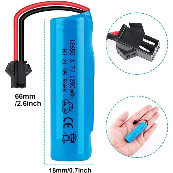 1 kus 3,7V 1200mAh 1S Lipo baterie s SM konektorem pro RC auta off Road Truck YUNIQUE GREEN-CLEAN-POWER