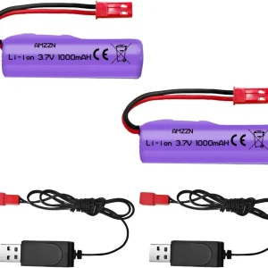 1 kus 7,4V 1000mAh dobíjecí baterie SM-4P s nabíjecím kabelem USB pro RC vozidla DE36W DE65 NO.1809 YUNIQUE GREEN-CLEAN-POWER