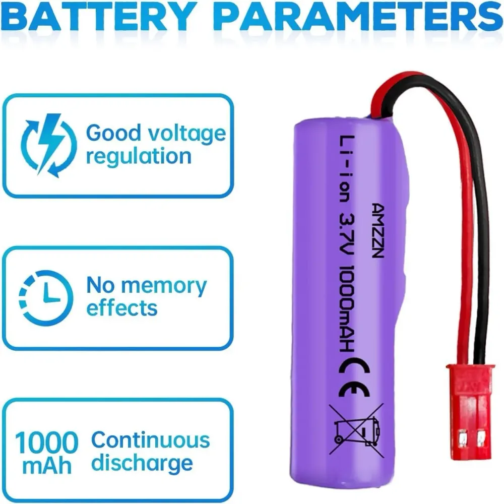 1 kus 7,4V 1000mAh dobíjecí baterie SM-4P s nabíjecím kabelem USB pro RC vozidla DE36W DE65 NO.1809 YUNIQUE GREEN-CLEAN-POWER