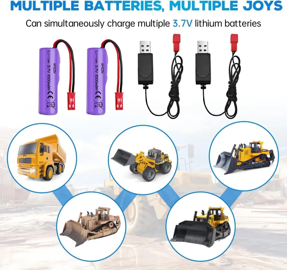 1 kus 7,4V 1000mAh dobíjecí baterie SM-4P s nabíjecím kabelem USB pro RC vozidla DE36W DE65 NO.1809 YUNIQUE GREEN-CLEAN-POWER