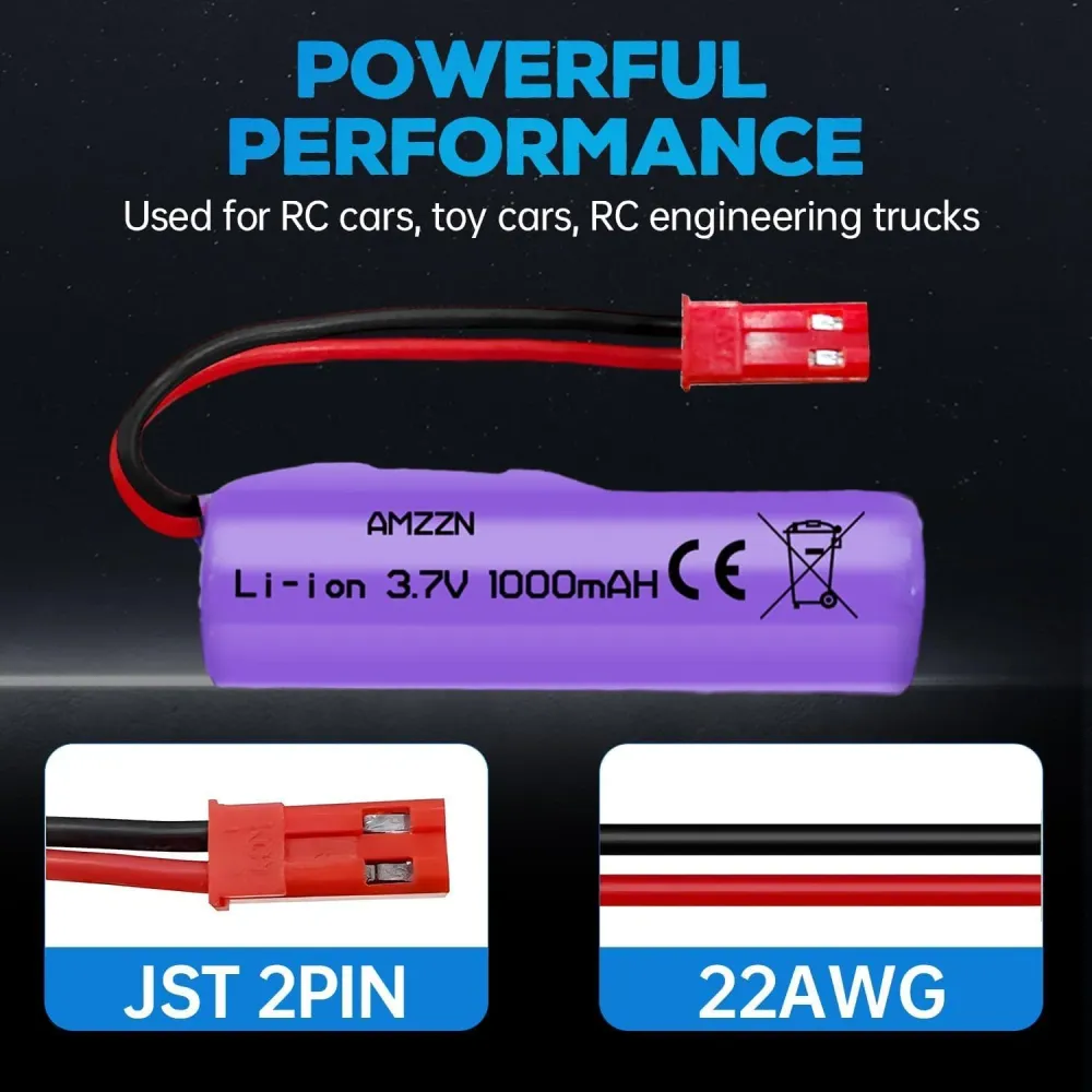 1 kus 7,4V 1000mAh dobíjecí baterie SM-4P s nabíjecím kabelem USB pro RC vozidla DE36W DE65 NO.1809 YUNIQUE GREEN-CLEAN-POWER