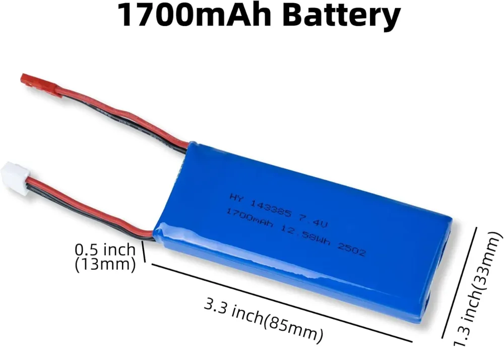1 kus 7,4V 1700mAh lithiová baterie kompatibilní s vysokorychlostními RC auty 4WD - modely 9200 9200E 9202E YUNIQUE GREEN-...