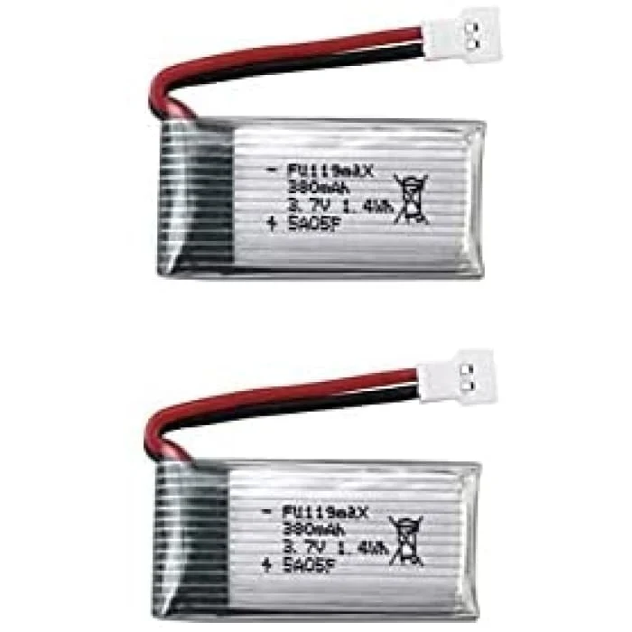 2 kusy 3,7V 380mAh baterie Hubsan X4 H107c H107d Rc drone YUNIQUE GREEN-CLEAN-POWER