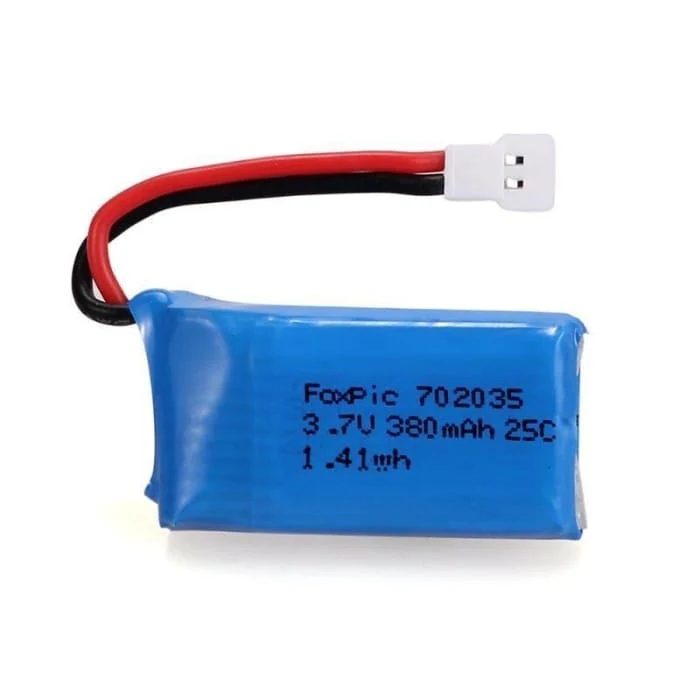 4 kusy 3,7V, 380mAh dobíjecí Lipo baterie pro RC kvadrokoptéry Drony HUBSAN X4 H107L H107C H107D H107 V252 JXD 385 YUNIQUE...