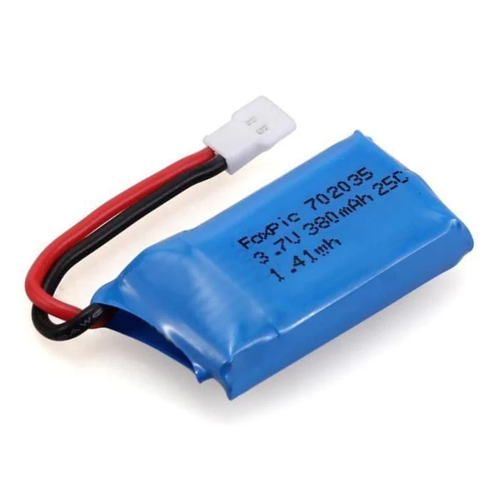 3 kusy 3,7V, 380mAh dobíjecí Lipo baterie pro RC kvadrokoptéry Drony HUBSAN X4 H107L H107C H107D H107 V252 JXD 385 YUNIQUE...