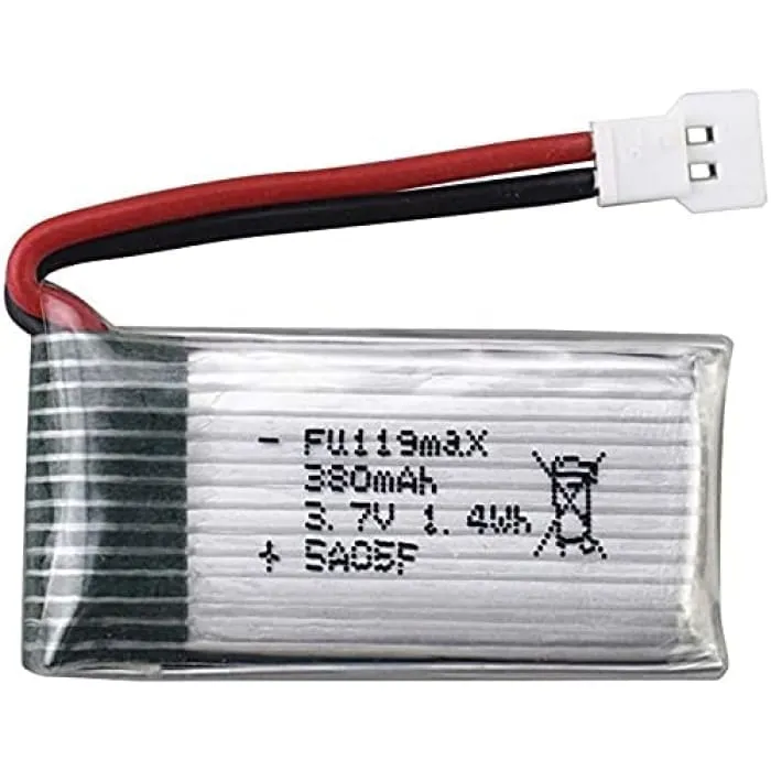 4 kusy 3,7V 380mAh dobíjecí Lipo baterie pro Hubsan X4 H107c H107d H107L, Syma X11 X11C, HS170 HS170C Rc kvadrokoptéra YUN...
