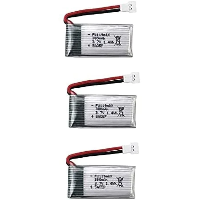 3 kusy 3,7V 380mAh dobíjecí Lipo baterie pro Hubsan X4 H107c H107d H107L, Syma X11 X11C, HS170 Rc Quadcopter YUNIQUE GREEN...