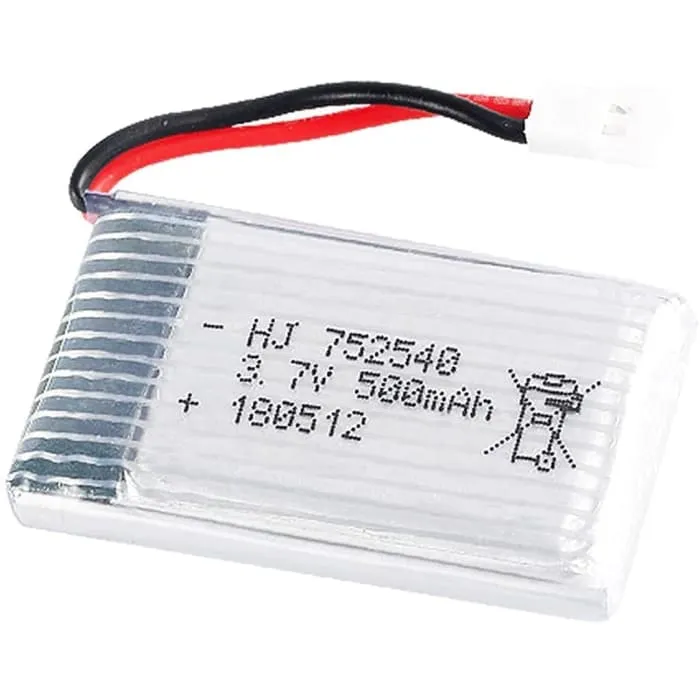 4 kusy 3,7V, 500mAh dobíjecí Lipo baterie pro RC kvadrokoptéry Drony Syma X5 X5C X5SC X5SW, Cheerson CX-30W, Skytech M68,...