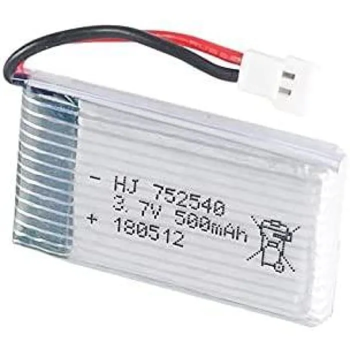 3 kusy 3,7V, 500mAh Lipo dobíjecí Lipo baterie pro RC kvadrokoptéry Drony Syma X5 X5C X5SC X5SW, Cheerson CX-30W, Skytech...