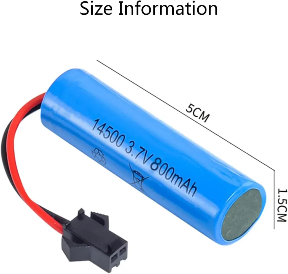 2 kusy 3,7V 800mAh lithium-iontových baterií s konektorem SM-2P, kompatibilní s modelem C2 D828 YUNIQUE GREEN-CLEAN-POWER