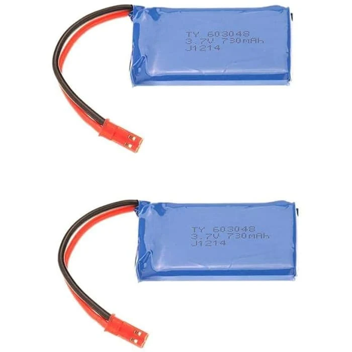 2 kusy dobíjecí baterie Lipo (3,7 V 730 mAh) pro kvadrokoptéru Wltoys V636 V686 V686G V686K JJRC V686 YUNIQUE GREEN-CLEAN-...