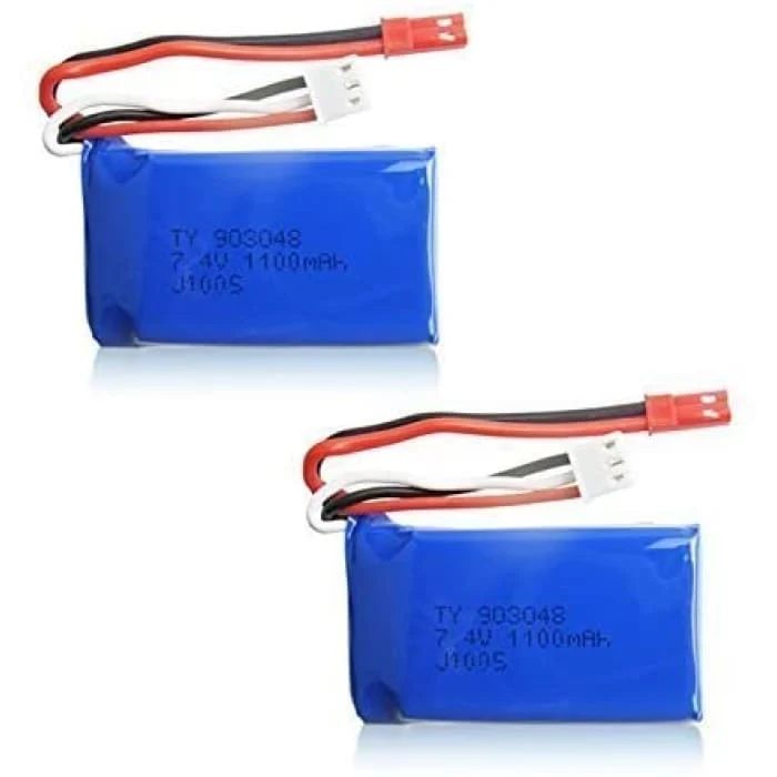 2 kusy dobíjecí baterie Lipo (7,4V 1100mAh) pro autodron Wltoys A949 A959 A969 A979 V912 V913 V262 L959 T23 T55 F45 YUNIQU...