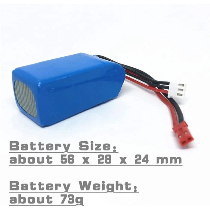 2 kusy dobíjecí baterie Lipo (7,4V 1100mAh) pro autodron Wltoys A949 A959 A969 A979 V912 V913 V262 L959 T23 T55 F45 YUNIQU...