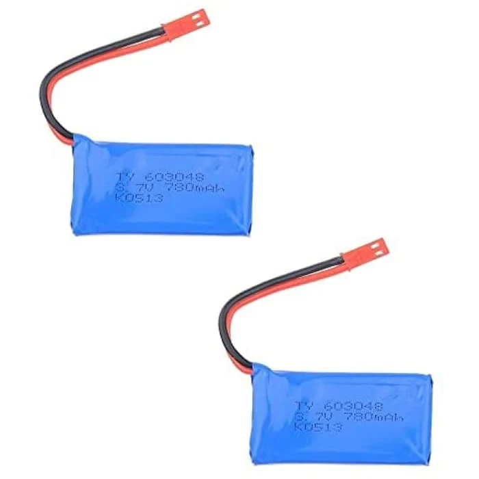 2 kusy dobíjecí baterie Lipo (3,7 V 780 mAh) pro kvadrokoptéru Wltoys V636 V686 V686G V686K JJRC V686 YUNIQUE GREEN-CLEAN-...