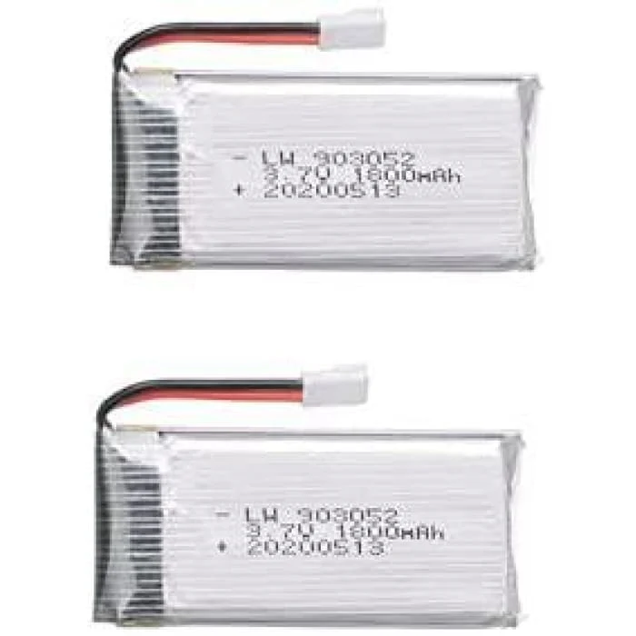 2 kusy dobíjecí Lipo baterie (3,7V, 1800mAh Lipo) pro RC kvadrokoptéry drony KY601S SYMA X5 X5S X5C X5SC X5SH X5SW M18 H5P...
