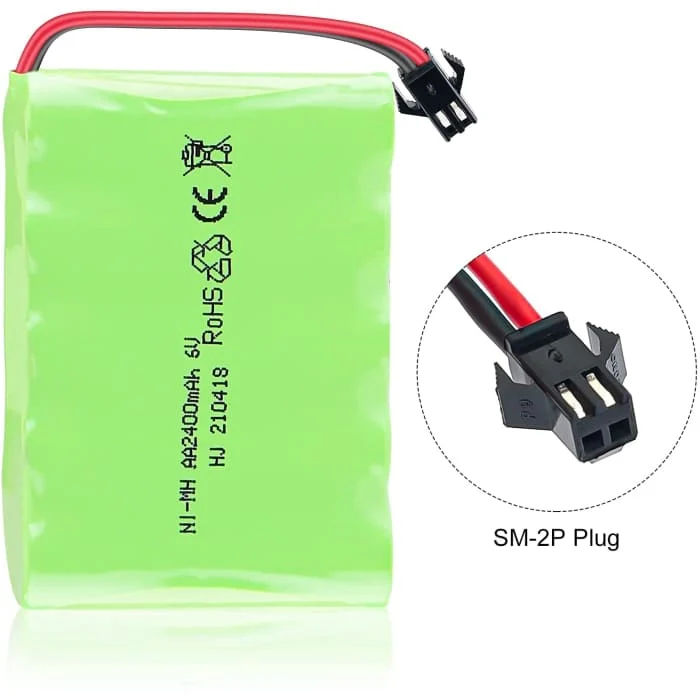 6V Ni-Mh 2400 mAh dobíjecí baterie pro dálkové ovládání do auta + USB nabíjecí kabel YUNIQUE GREEN-CLEAN-POWER