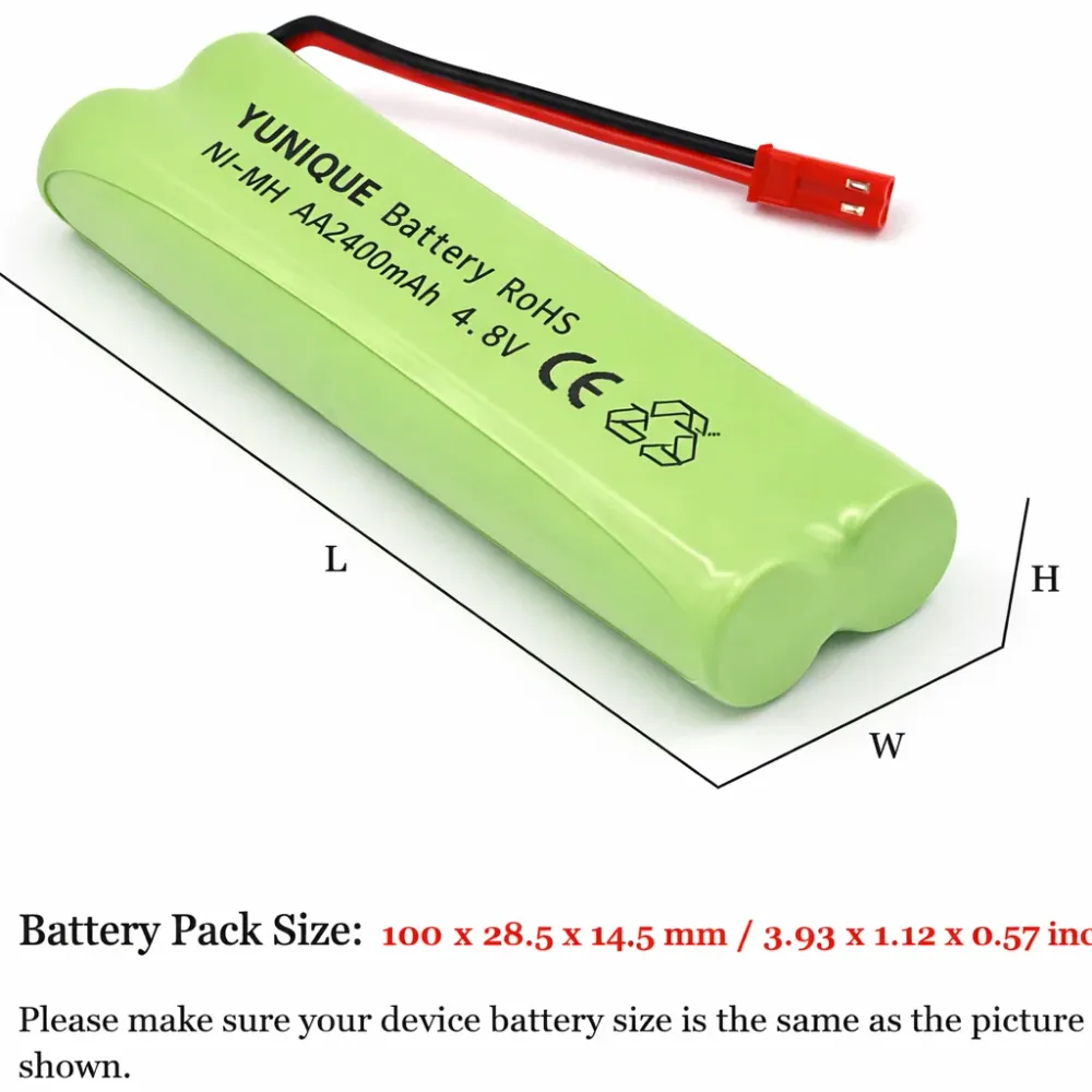 6V Ni-MH 2400 mAh dobíjecí baterie pro dálkové ovládání auta YUNIQUE GREEN-CLEAN-POWER