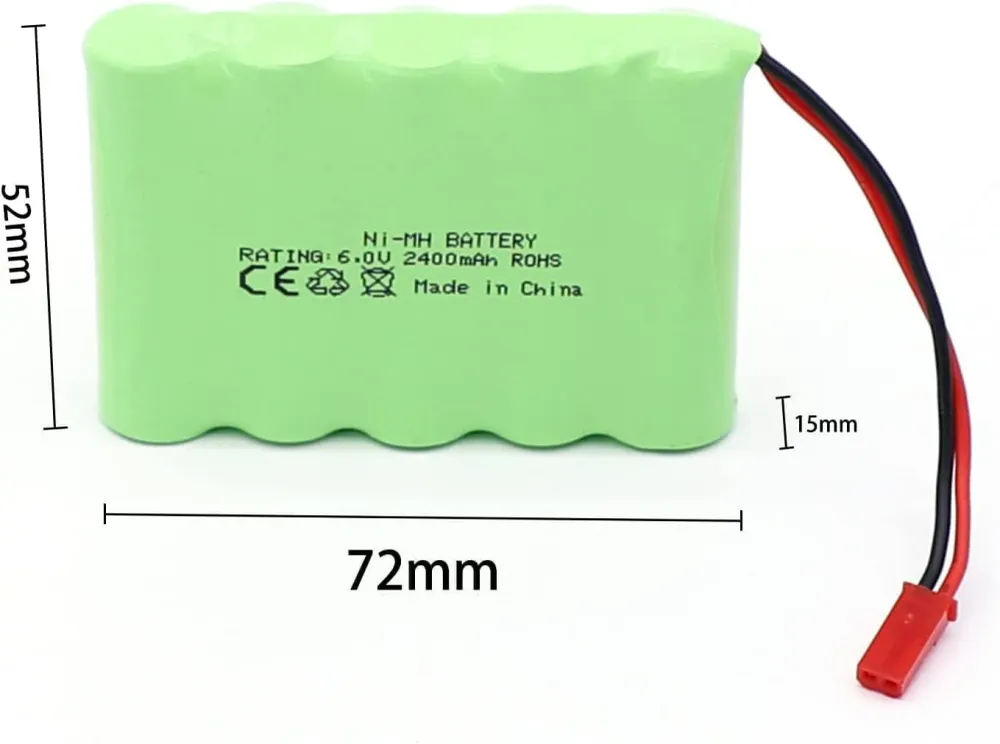 6V Ni-Mh 2400 mAh dobíjecí baterie pro dálkové ovládání do auta + USB nabíjecí kabel YUNIQUE GREEN-CLEAN-POWER
