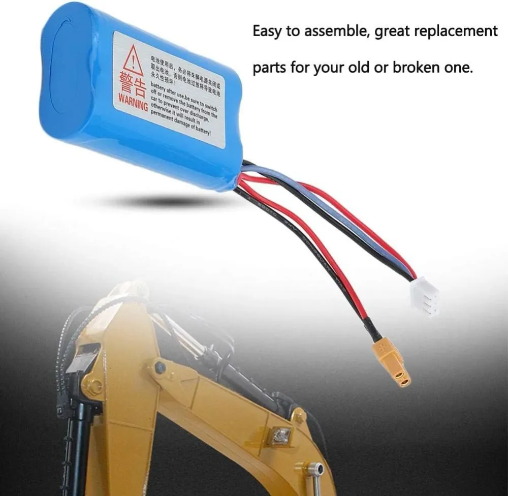 XT30 7.4V 2000mAh 2S LiPo baterie pro HUINA - vysokokapacitní RC příslušenství YUNIQUE GREEN-CLEAN-POWER