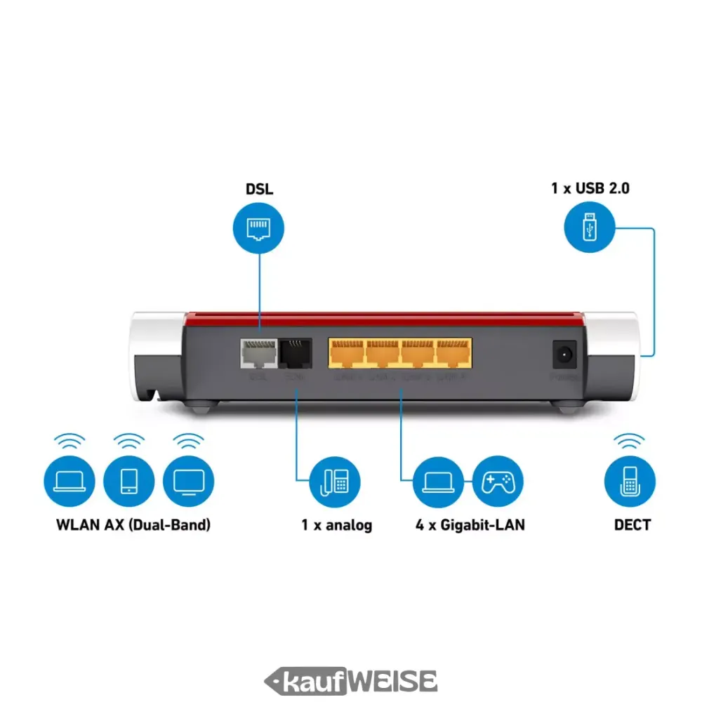 FRITZ!Box 7530 AX DSL router – WiFi 6, Mesh VDSL