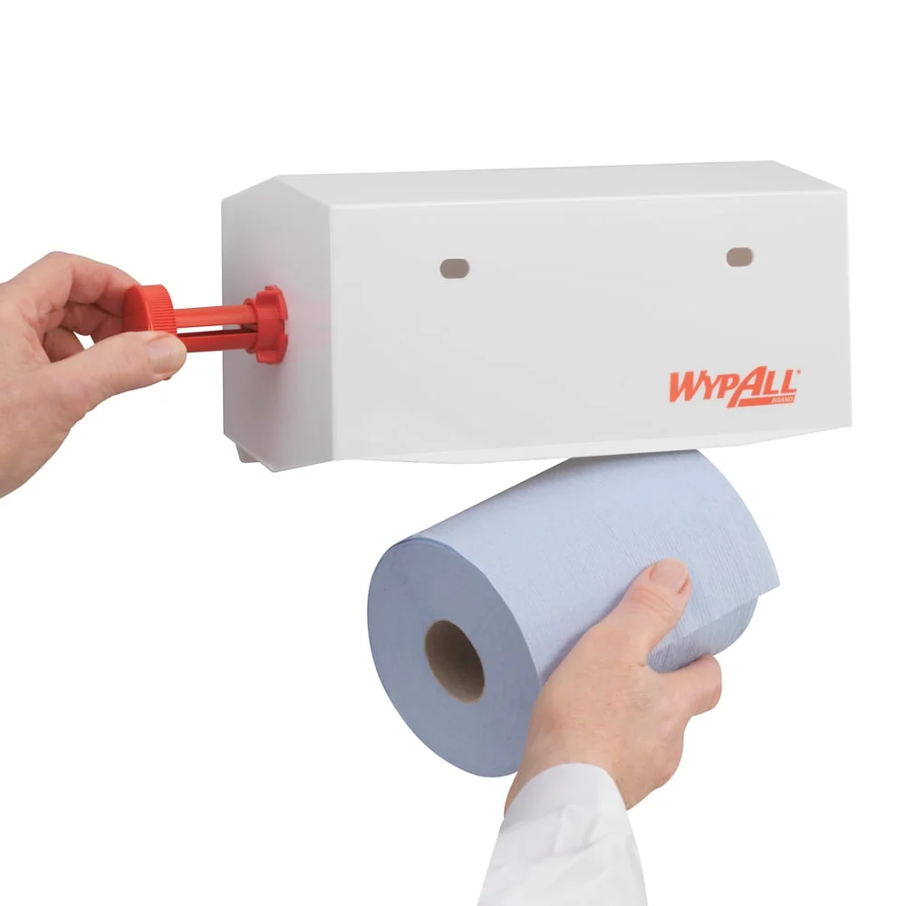 Doador de limpeza do Wypall® - pequenos rolos / branco / 25 cm - 1 dispensador | Papelão (1 doador) from Taiwan