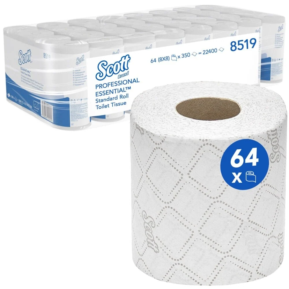 M-DISC Blu-ray Papel scott® Indispensable ™ - pequenos rolos / branco - 8 pacotes x 8 pequenos rolos x 350 folhas de lenço...