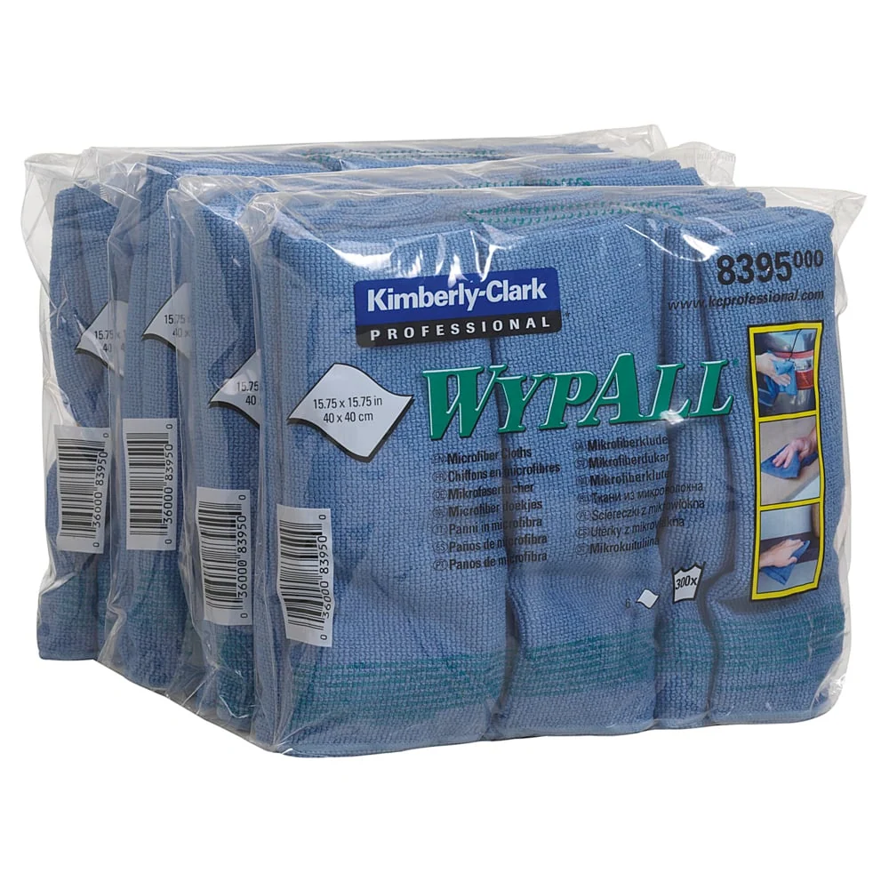 Panos de microfibras wypall® - pano plano / 40 x 40 cm - 100-Pack Bulk Blue