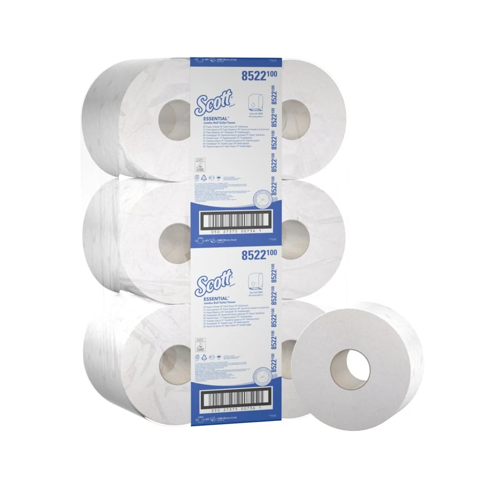 Profesionální nahrávání Papel do banheiro Scott® Základní ™ - rolo grande / branco - 12 rolos x 474 folhas de lenços de pa...