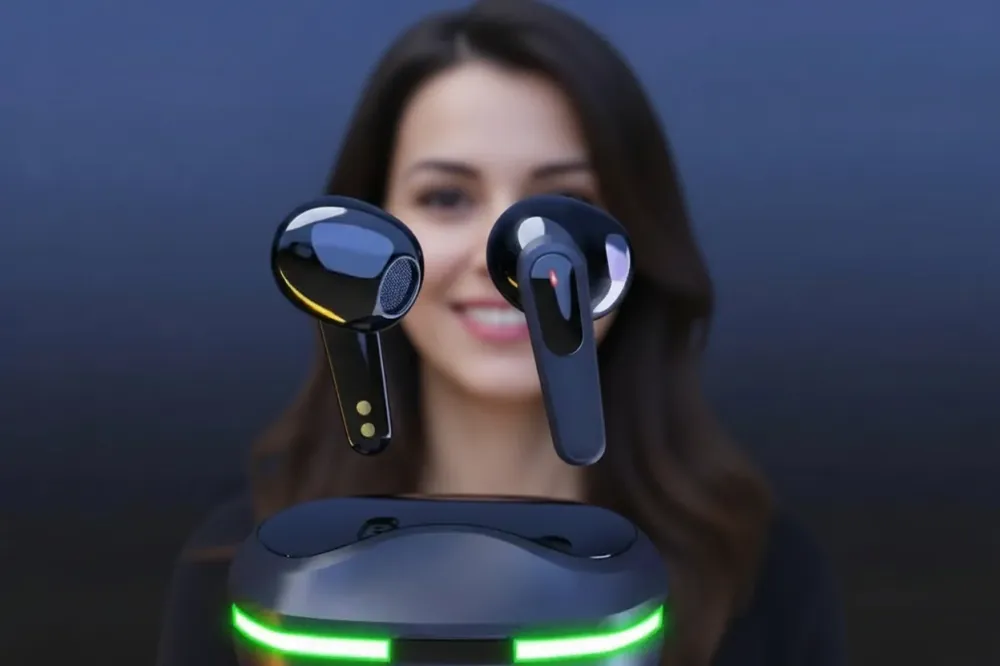Trådlösa Bluetooth Hörlurar - Premium Noise Cancelling Headset med Mikrofon & HiFi Stereo Sound - Sport Earbuds för iPhone...