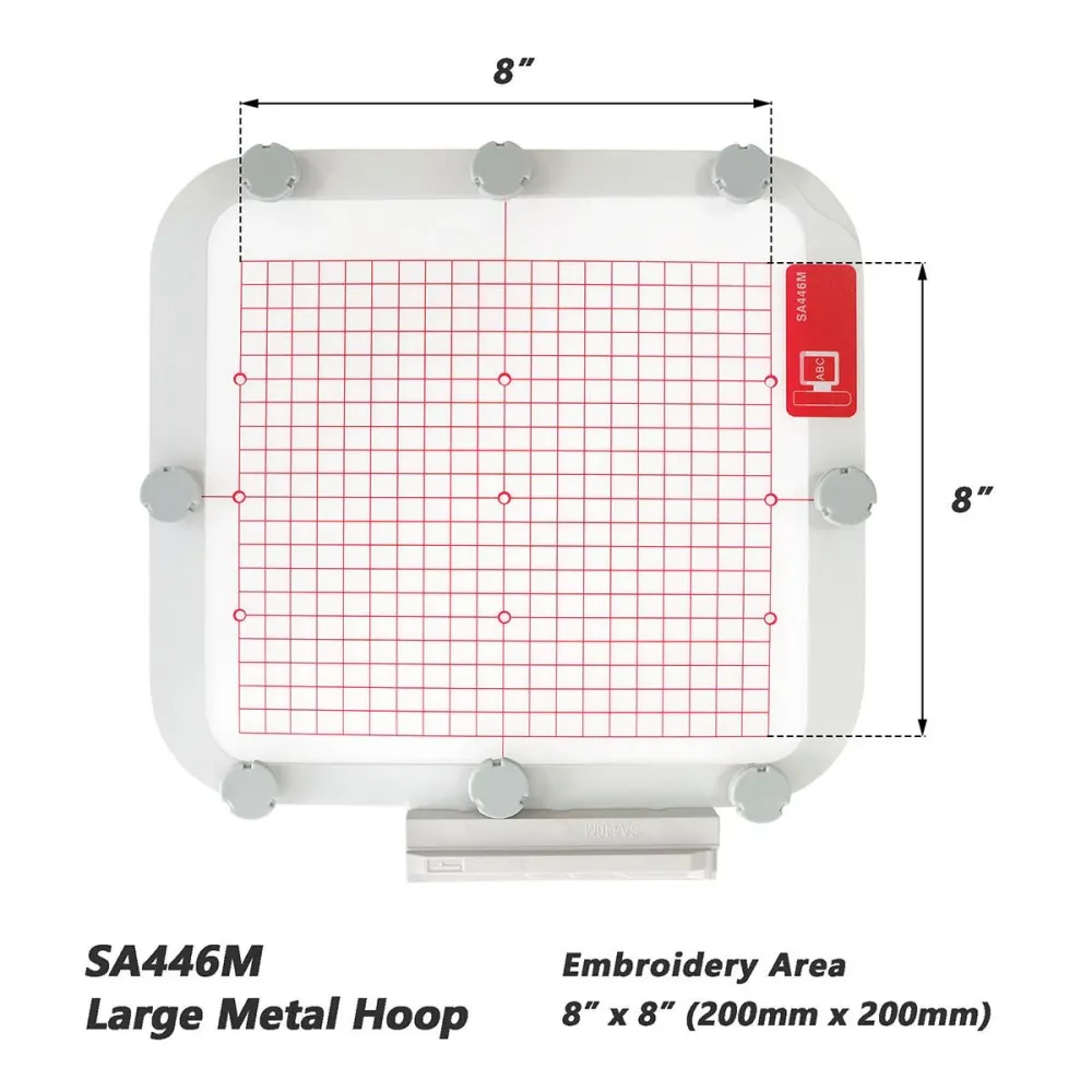 Magnetický rámeček 8×8″ (200×200 mm) pro vyšívací stroje Brother Quattro, Innov‑is, V‑série Babylock Solaris, Destiny, Ell...