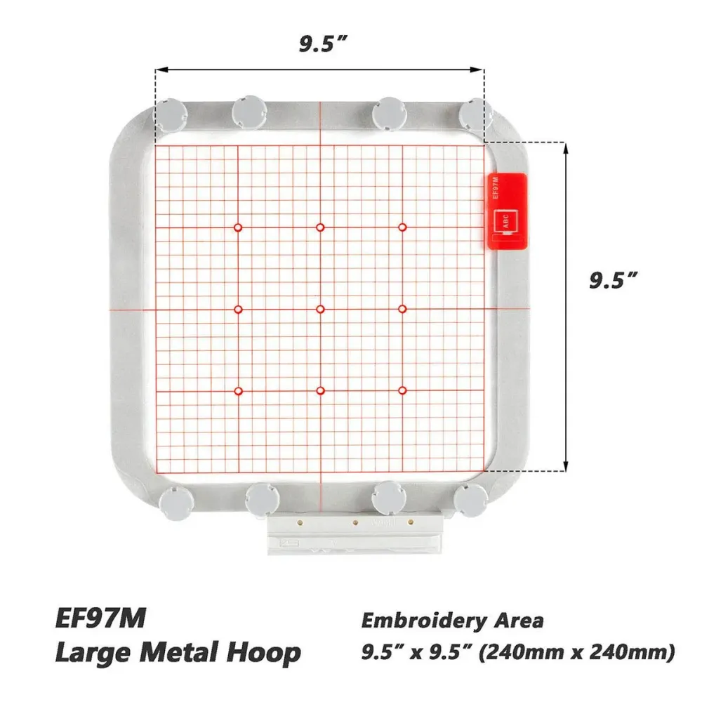 Magnetický vyšívací rámeček EF97M pro stroje Brother/Babylock (9.5″ × 9.5″ – 240 × 240 mm)