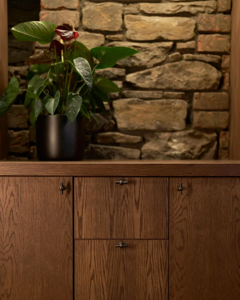 Harper T-Bar Cabinet Handle Slim - Bronze Kitchen Cabinets