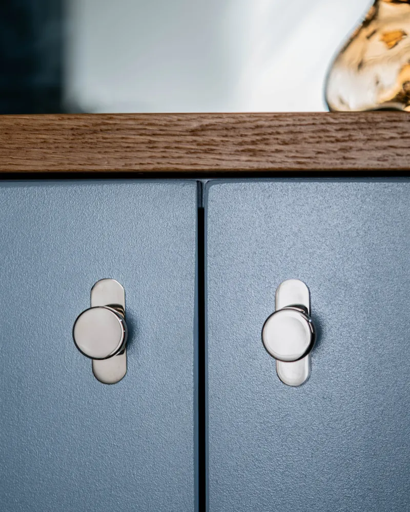 Kilburn Cabinet Knob Medium - Polished Nickel Kitchen Cabinets
