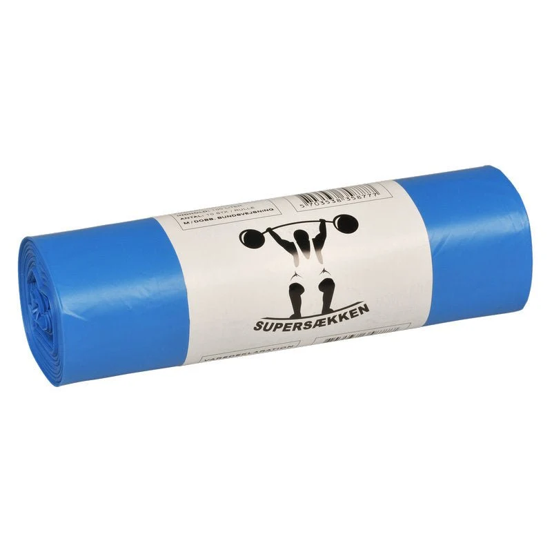Sacos de resíduos 120 l, 700x1100 mm, 25 meu lldpe, azul | Papel (10 sacos)