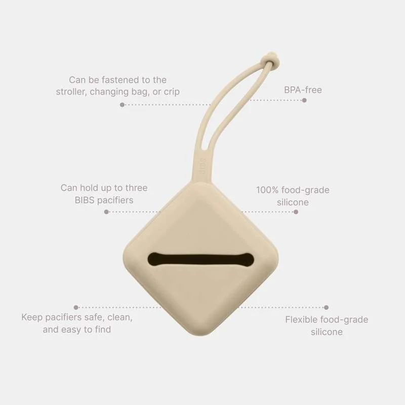 Zippered Tech Pouch BIBS Accessories Pacifier Case - Silikone - Sutteboks m. Plads til 3 Sutter - Blush