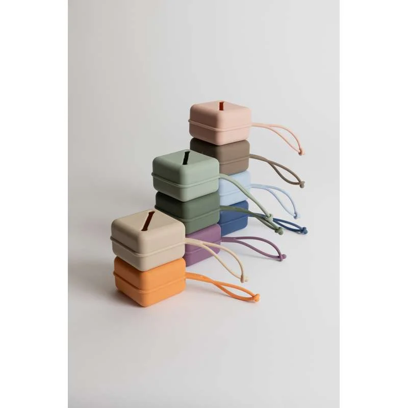 Zippered Tech Pouch BIBS Accessories Pacifier Case - Silikone - Sutteboks m. Plads til 3 Sutter - Blush