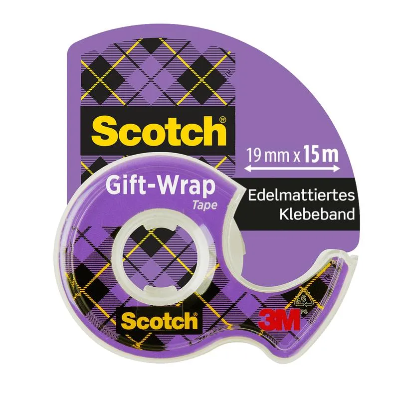 Scotch® Geschenk-Klebeband im Handabroller, CAT 15, 19 mm x 15 m | Packung (1 Rolle)