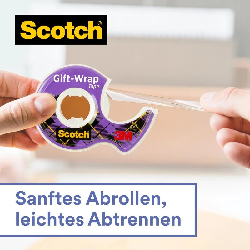 Scotch® Geschenk-Klebeband im Handabroller, CAT 15, 19 mm x 15 m | Packung (1 Rolle)