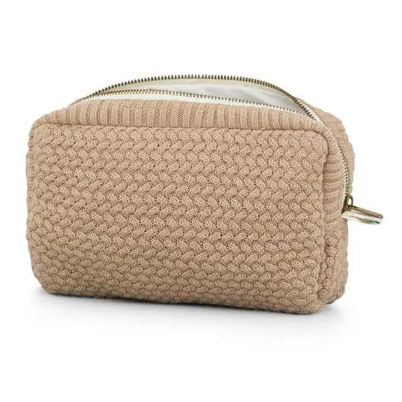 Zámek na zatáhnutí Cam Cam Copenhagen Toilettaske - Strik - OCS - Latte/Classic Stripes Camel