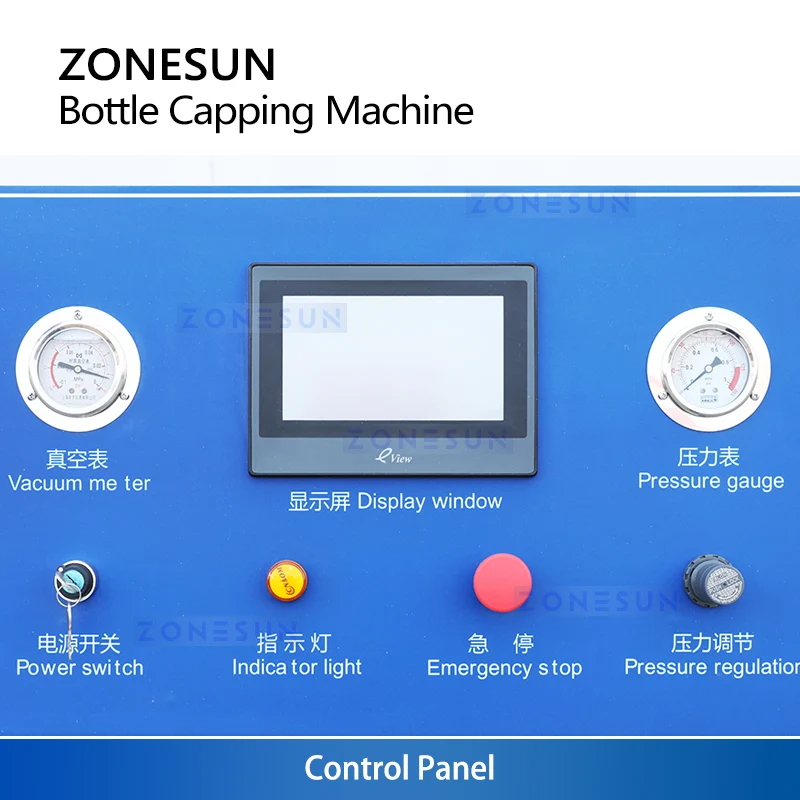 ZONESUN ZS-FK50 Custom 4‑Head Semi‑Automatic Vacuum Capping Machine Bottles