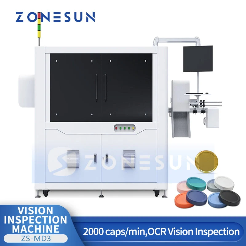 ZS-MD3 High-Speed Bottle Cap OCR Vision Inspection System Integrated Rejection System