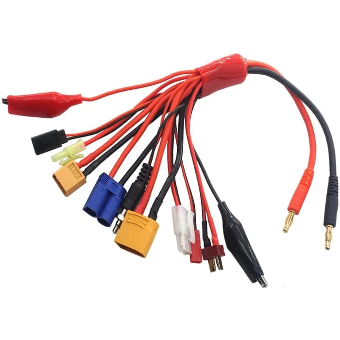 10-v-1 banánová zástrčka RC Lipo nabíjecí kabelový adaptér XT90 XT60 JST EC5 T zástrčka Tamiya Mini Tamiya Glow Ignitor Fu...