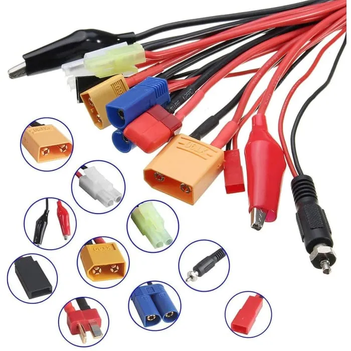 10-v-1 banánová zástrčka RC Lipo nabíjecí kabelový adaptér XT90 XT60 JST EC5 T zástrčka Tamiya Mini Tamiya Glow Ignitor Fu...