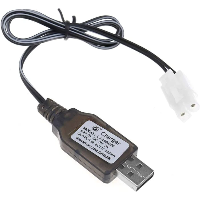 9,6V Ni-MH Ni-CD dobíjecí baterie 200mA USB napájecí zdroj DC 5V nabíječka Adaptér Konektor nabíječky se zásuvkou L6.2-2P...