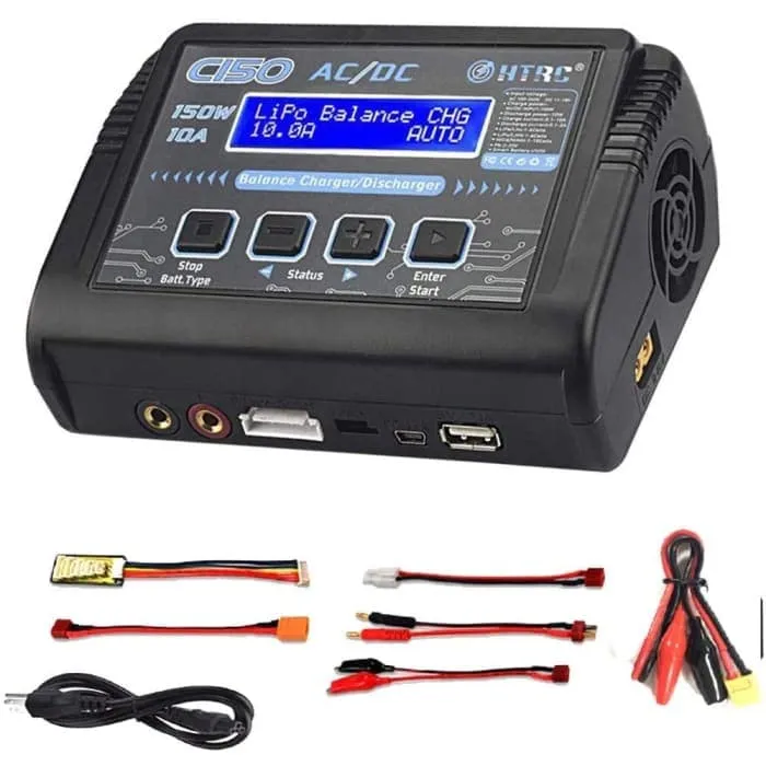 HTRC LiPo nabíječka baterií RC balanční vybíječka 150W 10A 1-6S AC / DC C150 pro NiCd Li-Ion Life NiMH LiHV PB Smart bater...