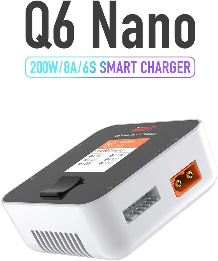 ISDT Q6 Nano Lipo Charger 8A 200W DC 2-6S model dělající hobby RC LCD digitální Li-Po Li-Hv Li-Ion Li-Fe NiMH Ni-Cd Pb YUN...